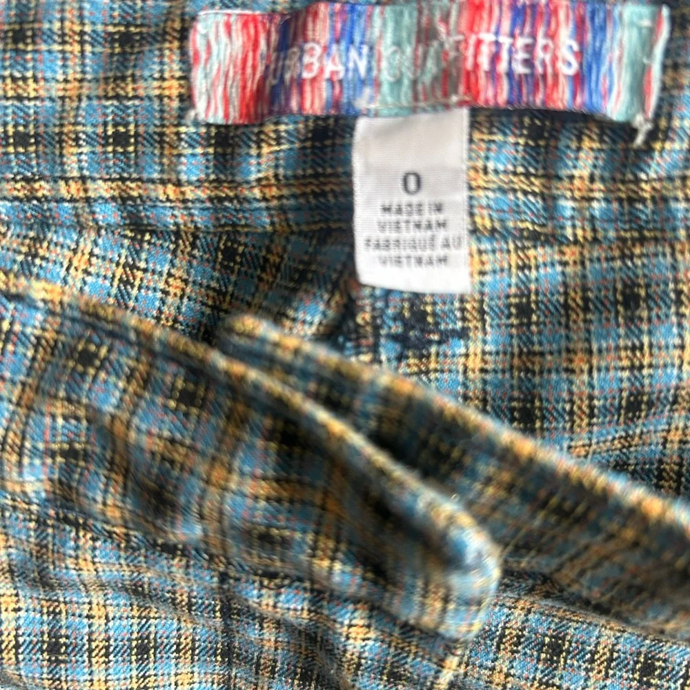 Urban Outfitters‎ Kick Flare Plaid Pants Size 0 Blue